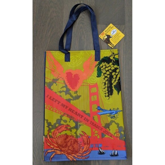 2 Trader Joe's Reusable Shopping Grocery Bags Lot San Francisco California - Picture 2 of 7